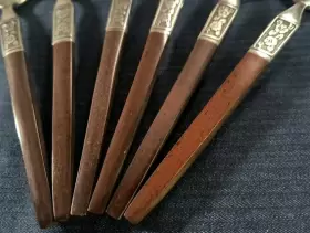 Eks14 Ekco Set Of 6 Eterna Pattern Stainless Oval Place Soup Spoons Korea #2