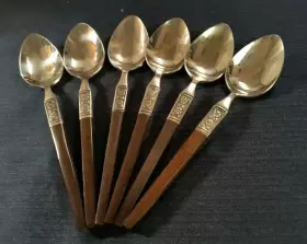Eks14 Ekco Set Of 6 Eterna Pattern Stainless Oval Place Soup Spoons Korea