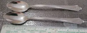 Eks19 Ekco Iced Teaspoons Stainless Steel Flatware Usa 7-5/8 Inch Set Of 2