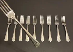 Eks20 Ekco Stainless Usa Dinner Forks - Lot Of 10