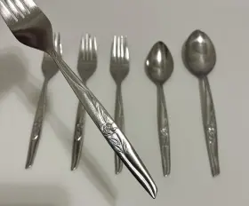 Ekco Eks23 Eterna Stainless Salad Forks Teaspoon Soup Spoon - Lot Of 6