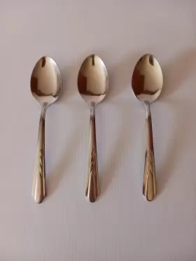Eks7 Ekco 3 Pcs Chevron Usa Stainless Steel Flatware Solid Serving/soup Spoon #2