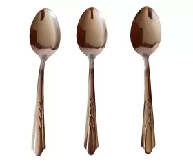 Eks7 Ekco 3 Pcs Chevron Usa Stainless Steel Flatware Solid Serving/soup Spoon