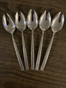 F0645 Ekco Five 6 Inch Teaspoons Eterna Stainless Japan Flatware Eks 41