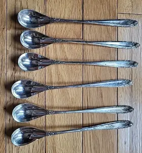 Eld15 Eldan Vtg Ice Tea Spoons Nickel Silver Prelude Japan Flatware Set 6 Read