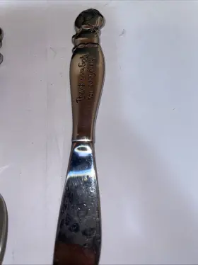 F061006a Enesco Jonathan & David Precious Moments Thank You God For Everything - Youth Spoon Fork Knife 1983 #3