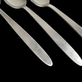 Ens2 Englishtown Lot Of 3 Table Spoon Stainless Glossy Flatware 7 1/4 Inch Plain #2