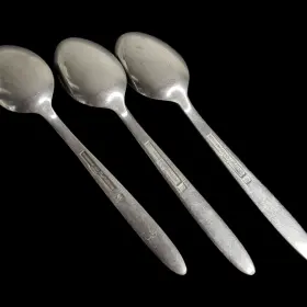 Ens2 Englishtown Lot Of 3 Table Spoon Stainless Glossy Flatware 7 1/4 Inch Plain #3