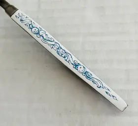 Eps11 Epic Stainless Japan Set Of 3 Teaspoons Blue Pattern On White #2