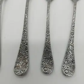 Eps18 Epic Vintage Stainless Flatware 4 Serving And 2 Dinner Spoons Lot Of 6 #2