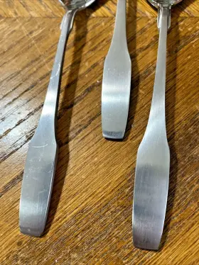 Eps8 Epic Stainless Teaspoons Colonial Paddle Handle 6 1/8 Inch Japan Lot Of 8 #2