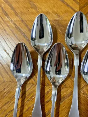 Eps8 Epic Stainless Teaspoons Colonial Paddle Handle 6 1/8 Inch Japan Lot Of 8 #3
