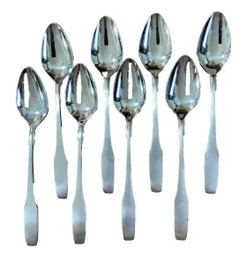 Eps8 Epic Stainless Teaspoons Colonial Paddle Handle 6 1/8 Inch Japan Lot Of 8