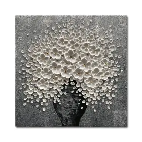 Vbpa-21d5i-sd-50 Epicler Art 100% Hand-painted White Flower Oil 24 Inch L X W Eft003