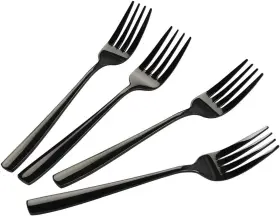 Er 445020879862 Black Stainless Steel Dessert/salad Forks Set Of 16