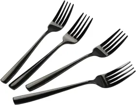 Er 445020964933 Black Stainless Steel Dessert/salad Forks Set Of 16