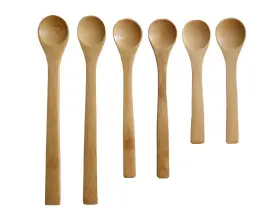 Pp-13 Erewa Bamboo Spoon Set 6pc Mini Tasting Coffee Tea Condiment Wooden Utensils