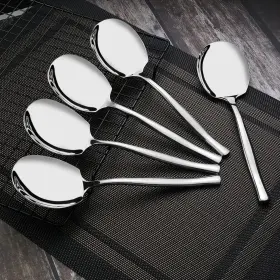 Es 313094954945 8 Pieces Stainless Steel Buffet Serving Spoon Large Tablespoons Sil