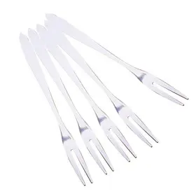 Esowemsn 728350594641 6pcs Stainless Steel Fruit Forks Two Prong Bistro Cocktail