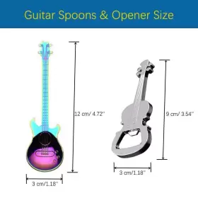 Esrise 824007496198 Guitar Spoons Coffee Teaspoon Musical Gifts For Men Stainless Steel #2
