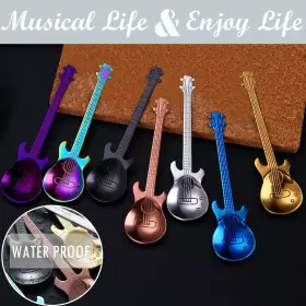 Esrise 824007496198 Guitar Spoons Coffee Teaspoon Musical Gifts For Men Stainless Steel #3