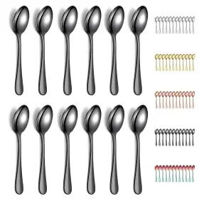 Ev.1010ts.b12 Evanda 12 Pieces Black Teaspoons Titanium Plating Stainless Steel 14cm Tea Sp