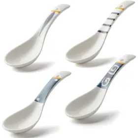 Evannt 616519755289 Ceramic Asian Soup Spoons Set Of 4 Japanese Ramen Porcelain Chinese So