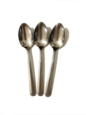 Evs16 Everbrite Deluxe Stainless Teaspoons 6 Inch Art Deco Lot Of 3