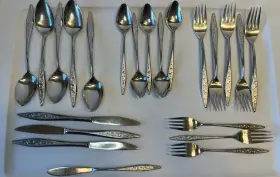 Evs36 Everbrite Vtg Mcm Premier Stainless Flatware 22 Pc See Pics For Variety