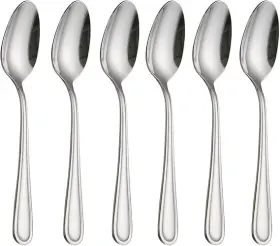 Everyday 079363006431 Nocha Flatware Dinner Spoons Set Of 6 18/0 Stainless Steel Silverw
