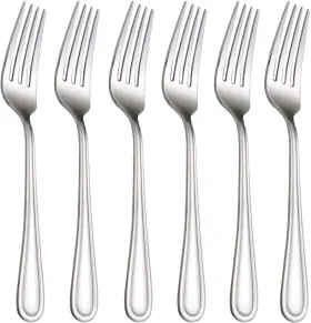 Faderic 313110493465 Salad Forks Set Of 6 Flatware Fork 7-inch Stainless Steel Table Mirror
