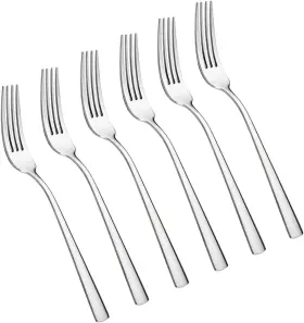 Faderic 313111921974 Dinner Forks Set Of 6 Table Stainless Steel Fork 8-inch Silver