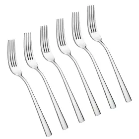Faderic 972548251838 Dinner Forks Set Of 6 Table Stainless Steel Fork 8-inch Silver Squa