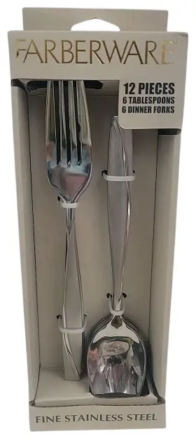Farberware 810102572653 Oceana 12 Pc 6 Tablespoons Dinner Forks Fine Stainless Steel Nib