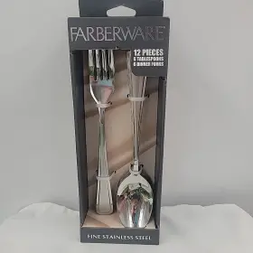 Farberware 810102572660 Nib Chelsea 12 Pieces - 6 Tablespoons Dinner Forks Stainless Steel