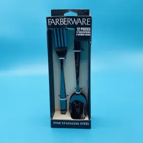 Farberware 814550048128 Fine Stainless Steel 12 Piece 6 Dinner Forks And Tablespoons