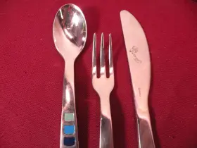 Fiesta 719978988615 Kids Childrens Set Celebration Flatware Stainless Fork Knife Spoon #2