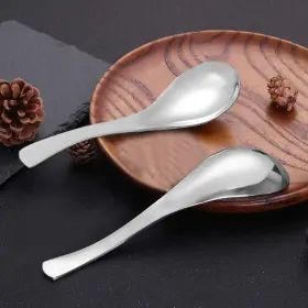 Findtop 931234198048 6pcs Heavy-duty Stainless Steel Soup Spoons Table 5.8 Inch Solid Build #2
