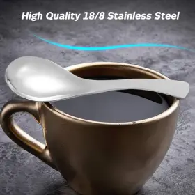 Findtop 931234198048 6pcs Heavy-duty Stainless Steel Soup Spoons Table 5.8 Inch Solid Build #3