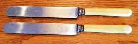 Fir8 Firth & Brearley Rare Pair Of Antique And Sheffield England Blunt Dinner Knives