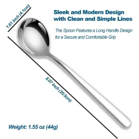Flying Leaves 689911831141 Premium Korean Soup Spoon Set 5-piece 18/10 Stainless Steel Spoons With 8- Inch #2