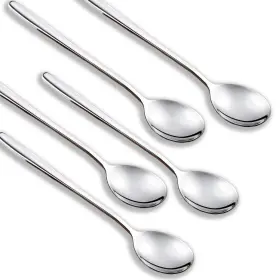Flying Leaves 689911831141 Premium Korean Soup Spoon Set 5-piece 18/10 Stainless Steel Spoons With 8- Inch