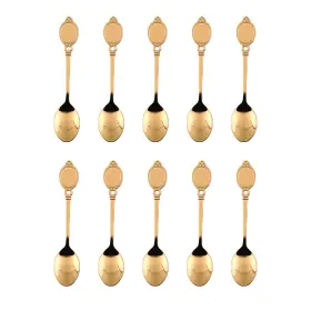 Flylin 709307541246 Dessert Spoon Set 10pcs Stainless Steel Creative Tableware Coffee Gold Pla