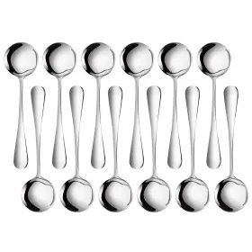 Spoon-12p Foamia 12-pack Stainless Steel Spoons Silverware Round Cereal Dinner Tablespoons