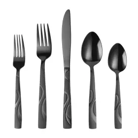 Fd2060h01 Fongdanlaite Black Silverware Set 30 Pieces Stainless Steel 30-piece