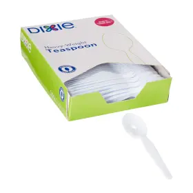 Dxeth207 Food Service Th207 Plastic Cutlery Heavyweight Teaspoons White Pack Of 100 #3