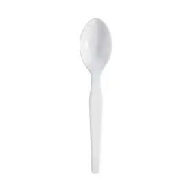 Dxeth207 Food Service Th207 Plastic Cutlery Heavyweight Teaspoons White Pack Of 100