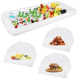Fooen 600380856312 1pcs Inflatable Serving Bars And 3pcs Mesh Food Umbrella Covers Tent For Outd