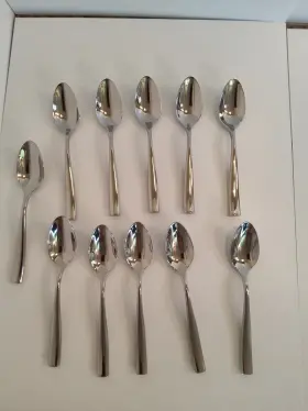 1.5.102.fc.001 Fortessa Lucca Faceted 18/10 Stainless Steel Flatware Table Spoon Set Of 11