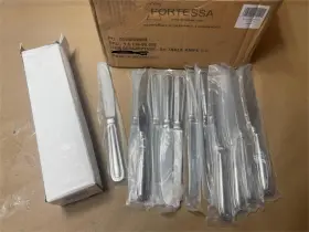 Fortessa 1.5.136.00.005 12 Pack Set 9.3 Inch Caviar 18/10 Stainless Steel Flatware Table Knife